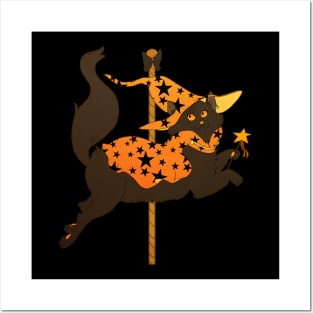 Halloween Cat Carousel Posters and Art